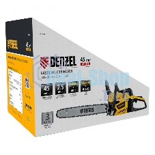 Пила цепная бензиновая Denzel DS-4516, шина 40 см, 45 см 3, 2,5 л.с., шаг 0,325, паз 1,5 мм, 64 зв