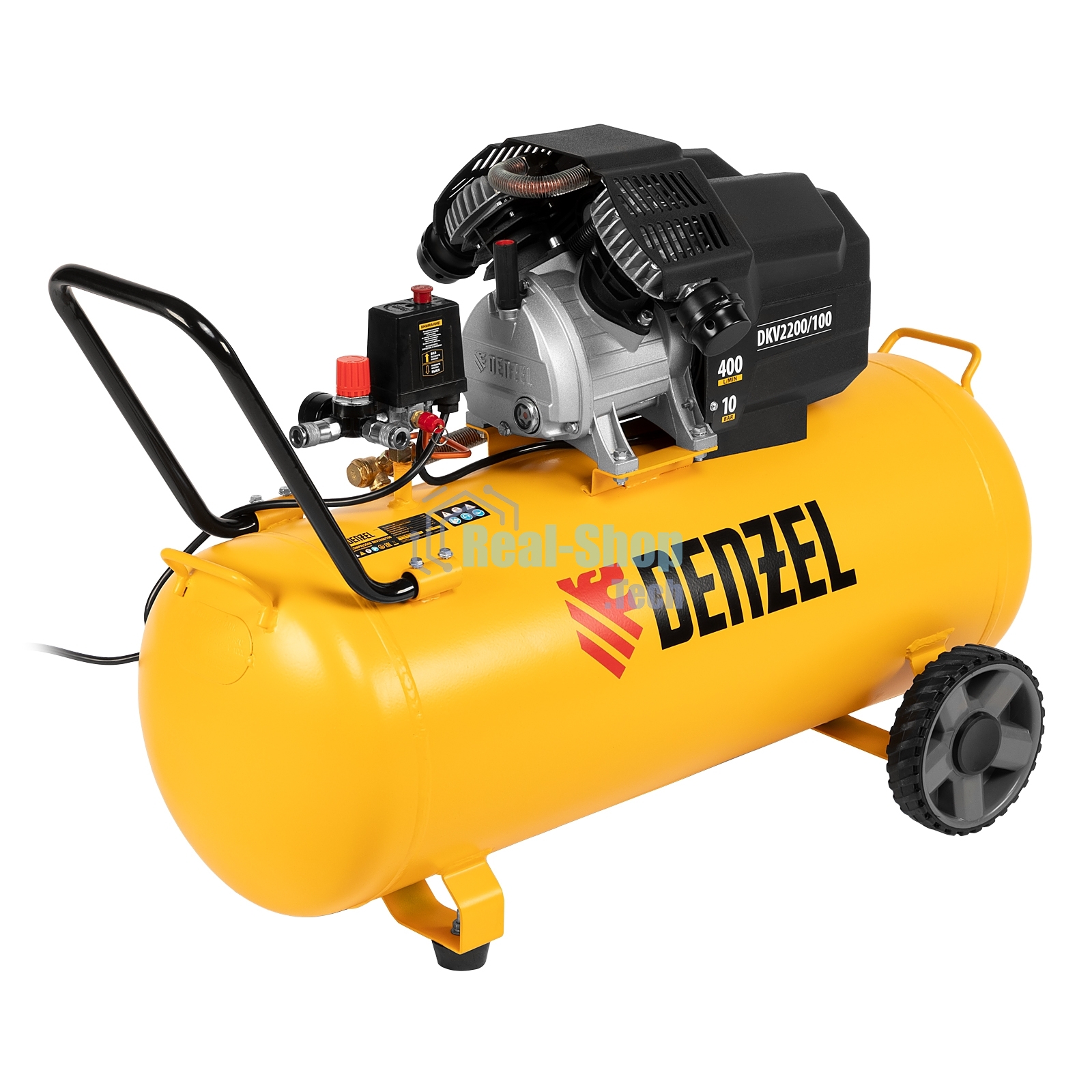 Компрессор воздушный Denzel DKV2200/100,Х-PRO (58079) 2.2 кВт, 400 л/мин, 100л
