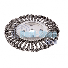 Щетка для УШМ Сибртех, 200 мм, посадка 22,2 мм, Плоская, крученая проволока 0,5 мм