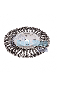 Щетка для УШМ Сибртех, 200 мм, посадка 22,2 мм, Плоская, крученая проволока 0,5 мм
