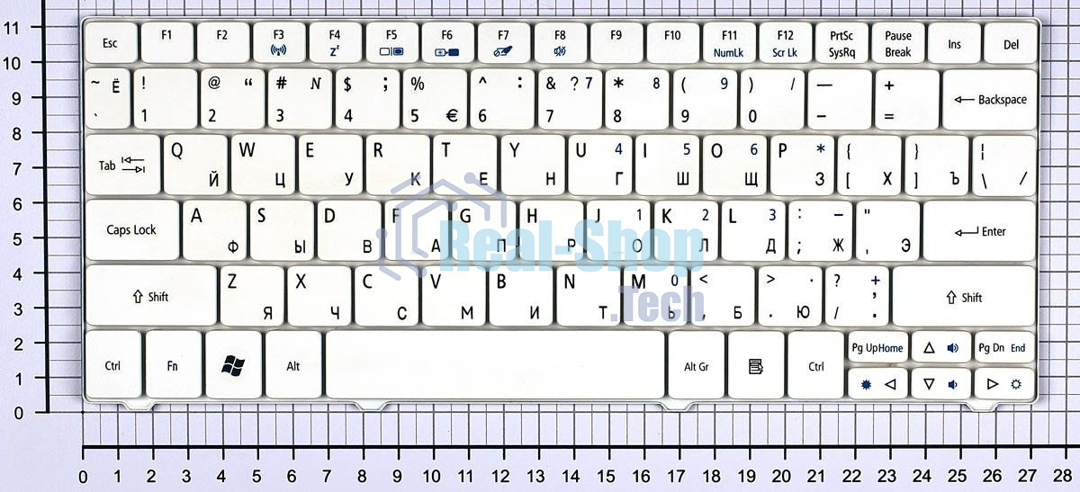 Клавиатура для ноутбука Acer Aspire One 751 1410 1810T Ferrari one белый