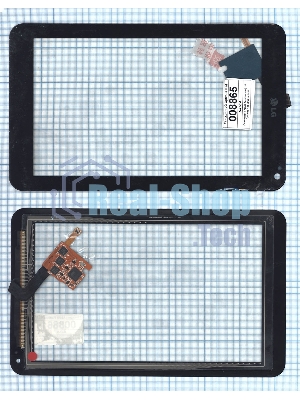Сенсорное стекло (тачскрин) для LG Optimus Pad (V900), черное