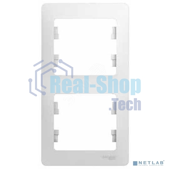 Рамка 2-м Glossa верт. белый SchE GSL000106