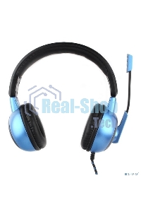Гарнитура проводная игровая Gembird MHS-G55 черный/синийрегулировка громкостиотключение микрофонакабель 2.5м