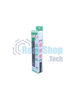Бытовой удлинитель PowerCube, 4 р с/з вык.,3USB, 3500 Вт, 16А, 1.9 м, 3x1,0 черный PC-7B-2M