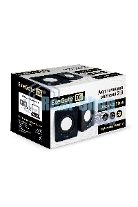 Акустическая система 2.0 ExeGate EX287057RUS Disco 140 Black (питание USB, 2х3Вт (6Вт RMS), 100-20000Гц, черный)