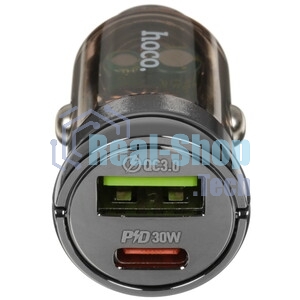 Автомобильное зарядное устройство Hoco Z53A 30Вт, USB, Type-C, черный, коробка