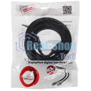 Кабель DisplayPort Gembird/Cablexpert, 5м, 20M/20M, v1.2, черный, экран, пакет (CC-DP2-5M)