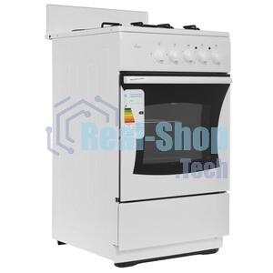 Плита комбинированная Flama RK 2201 W белый, конфорок 2 газовых и 2 электрических, духовка 50 л, 50 см x 85 см x 54 см
