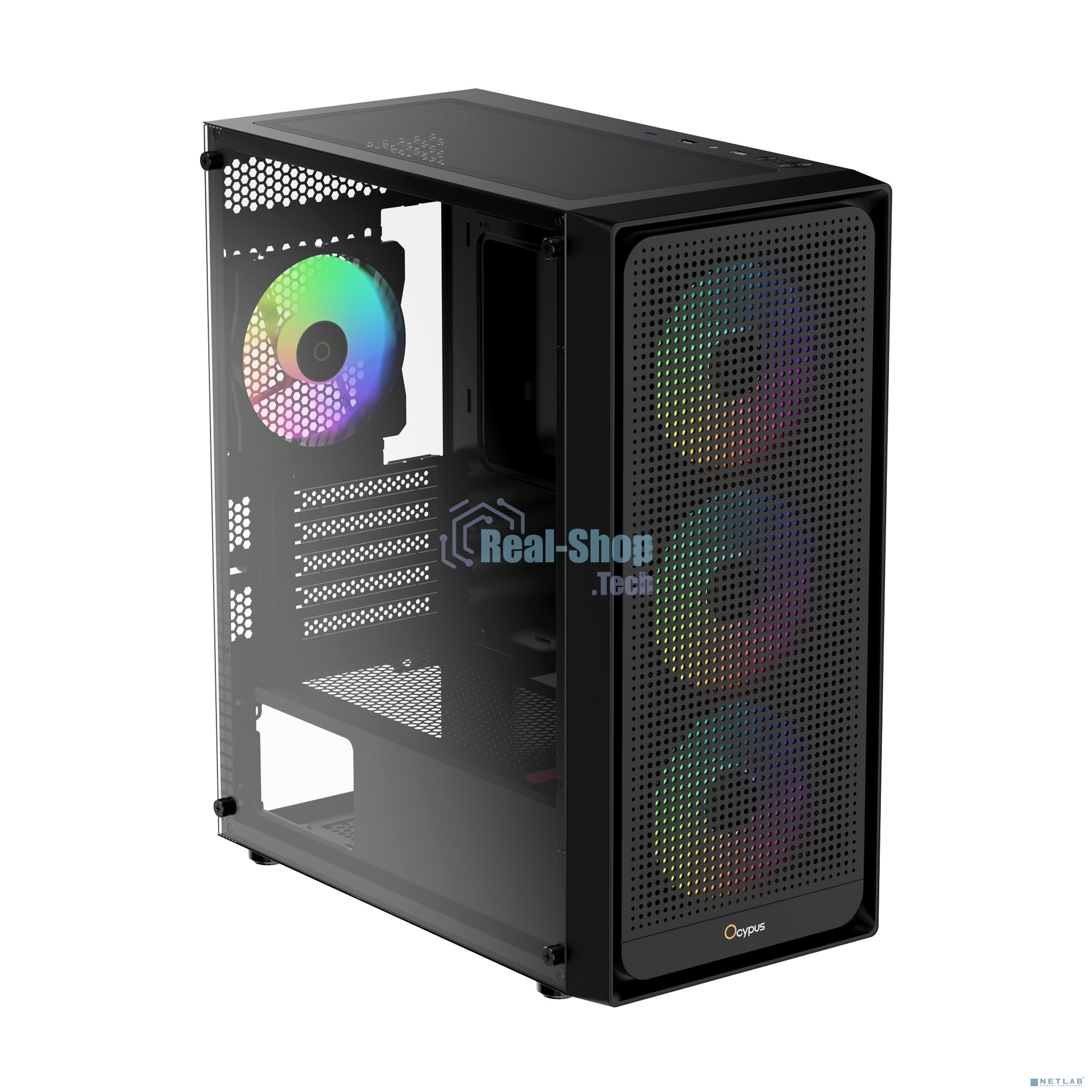 Компьютерный корпус Ocypus Gaммa C50 BK ARGb, MATX, USB 3.0*1+USB 2.0*2, FRONT 3x120мм ARGb, REAR 1x120мм ARGb