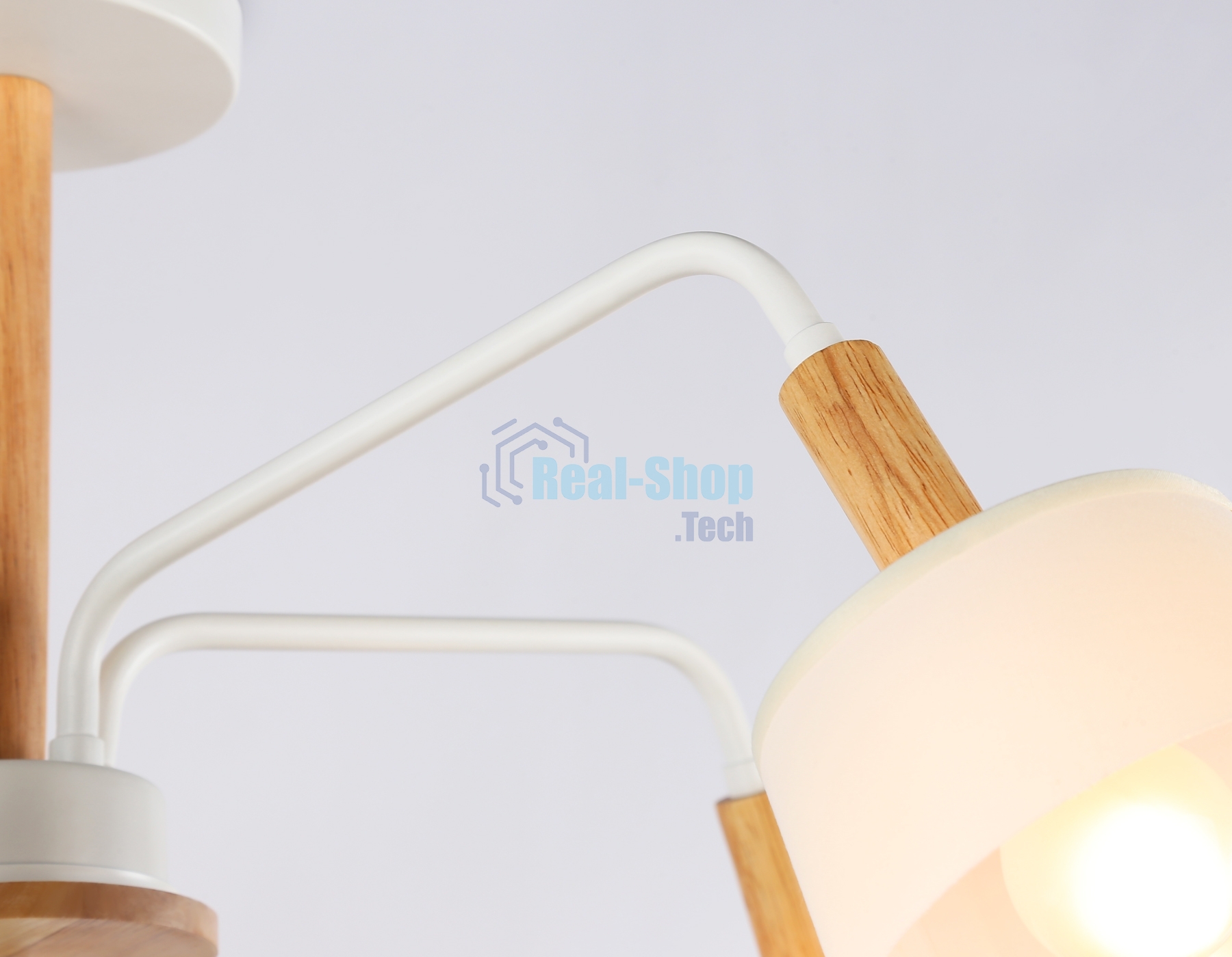 Светильник Ambrella light TR4738/5 WH/LW белый/светлое дерево E27/5 max 40W D760*350