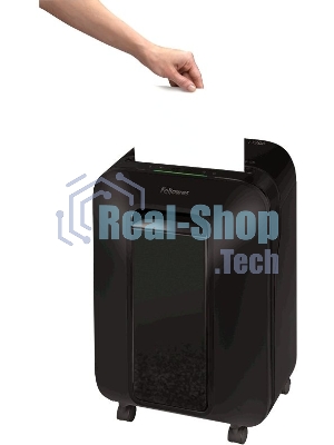 Шредер Fellowes PowerShred LX200 черный (секр.P-4)/перекрестный/12лист./22лтр./скрепки/скобы/пл.карты