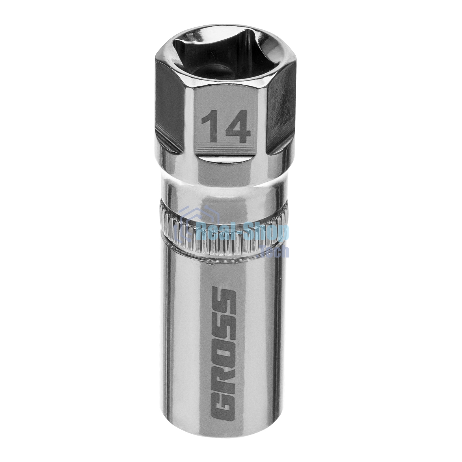 Головка торцевая свечная Gross магнитная,12-гранная, 14 мм, под квадрат 1/2