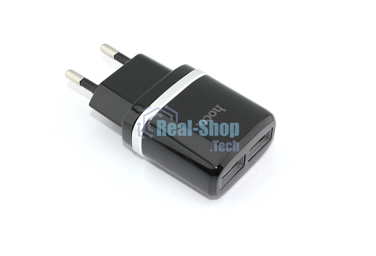 Блок питания (сетевой адаптер) HOCO C12 Smart два порта USB, 5V, 2.4A, черный