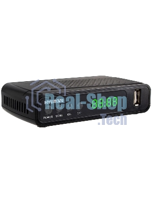 Приставка для цифрового ТВ Hyundai H-DVB520 черный + WiFi-адаптер, DVB-T2, DVB-T, DVB-C, HDMI, USB 2.0 х2