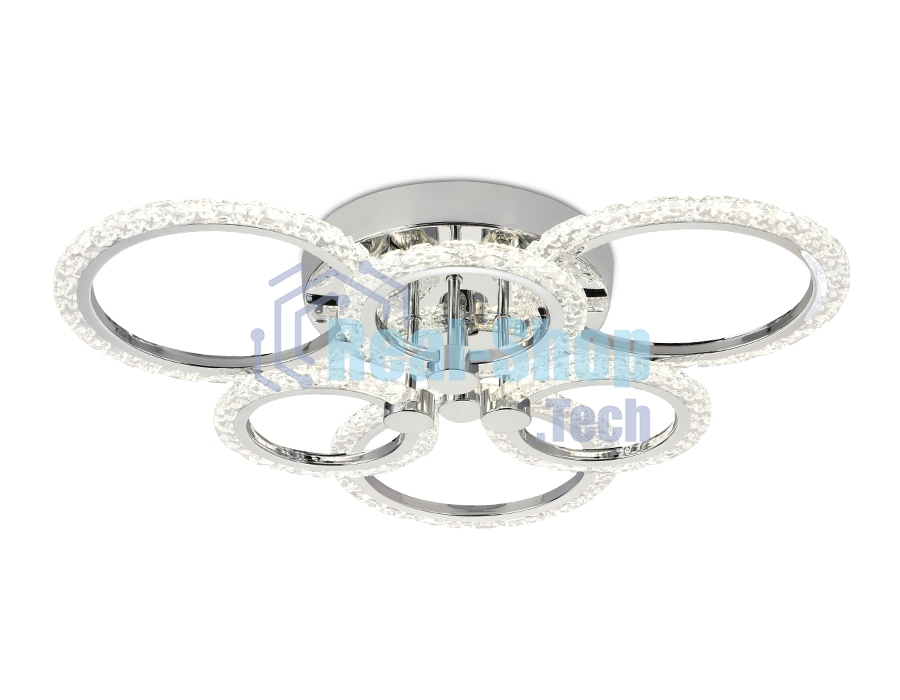 Потолочный светодиодный светильник FA414/3+3 CH хром 90W 580*540*120 (ПДУ РАДИО 2.4)