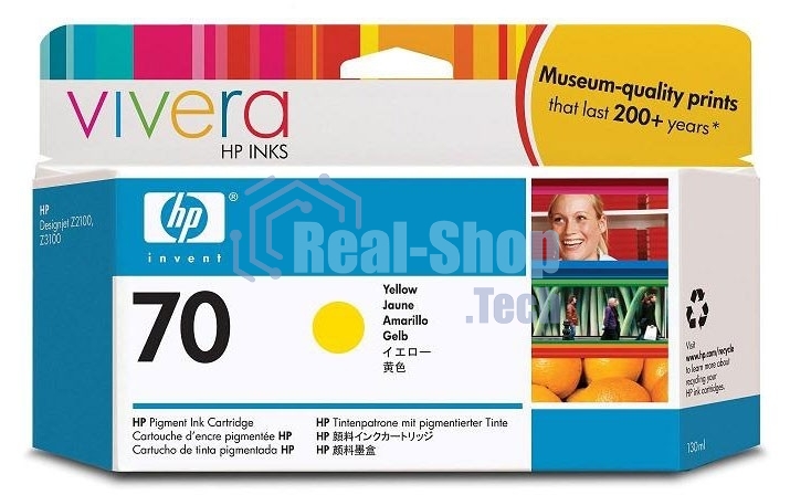 Картридж струйный HP №70 C9454A желтый для HP DJ Z2100/Z3100 (130мл)