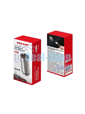 Зарядное устройство в прикуриватель Rexant USB, 5V, 2.4 A, черный