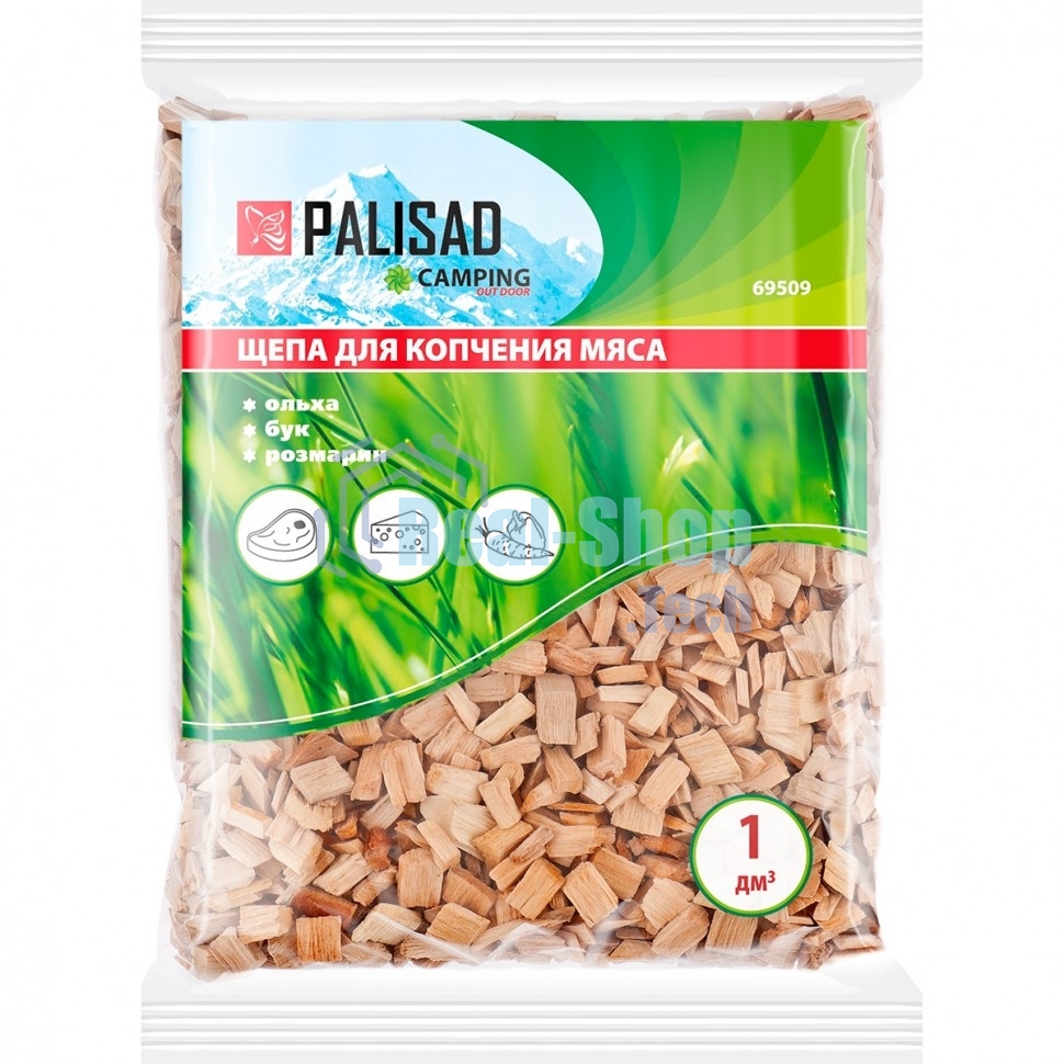 Щепа для копчения мяса (ольха+бук+розмарин), Camping Palisad