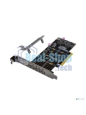 Переходник ORIENT C303E2 PCI-Ex8->2 x M.2 M-key NVMe SSD, тип 2230/2242/2260/2280/22110, 2 планки крепления в комплекте (31325)