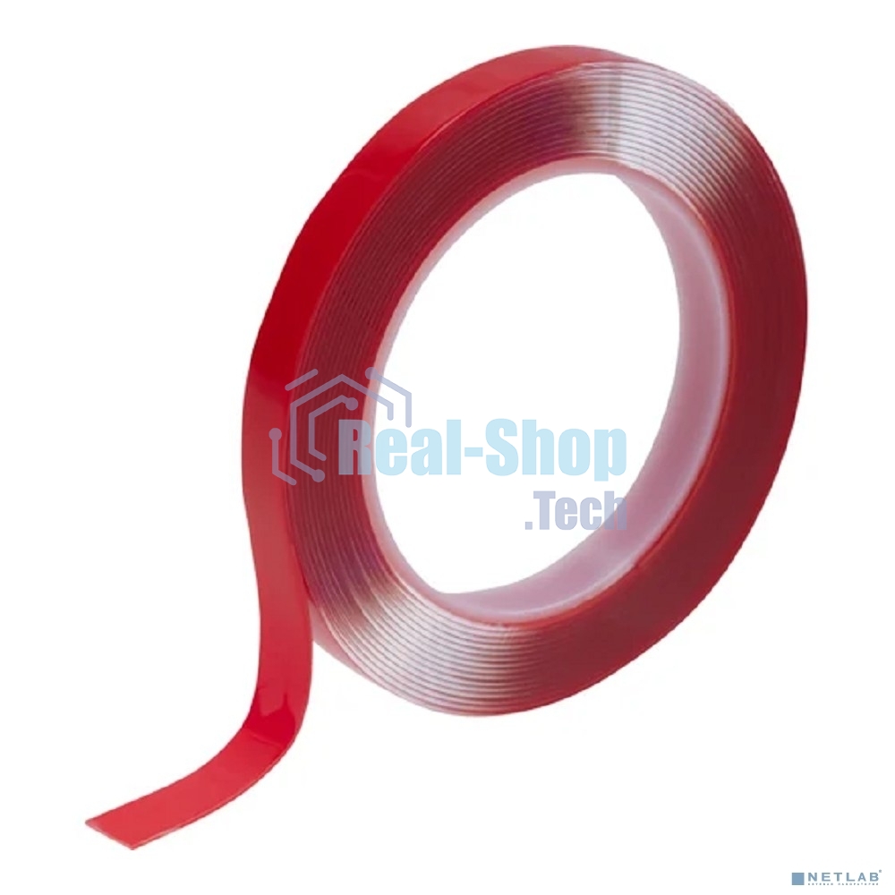 Двухсторонний скотч Rexant, прозрачный, на акриловой основе, 12 мм, ролик 5 м