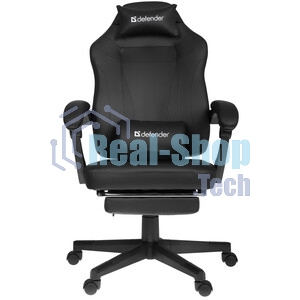 Кресло Defender CRUISER BLACK/RED черный/красный, экокожа, подставка для ног