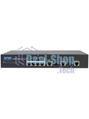 Коммутатор SNR Управляемый коммутатор уровня 2+, 8 портов 1/2.5/5/10GBASE-T, 4 порта 1/10G SFP+ встроенный БП ~220V AC