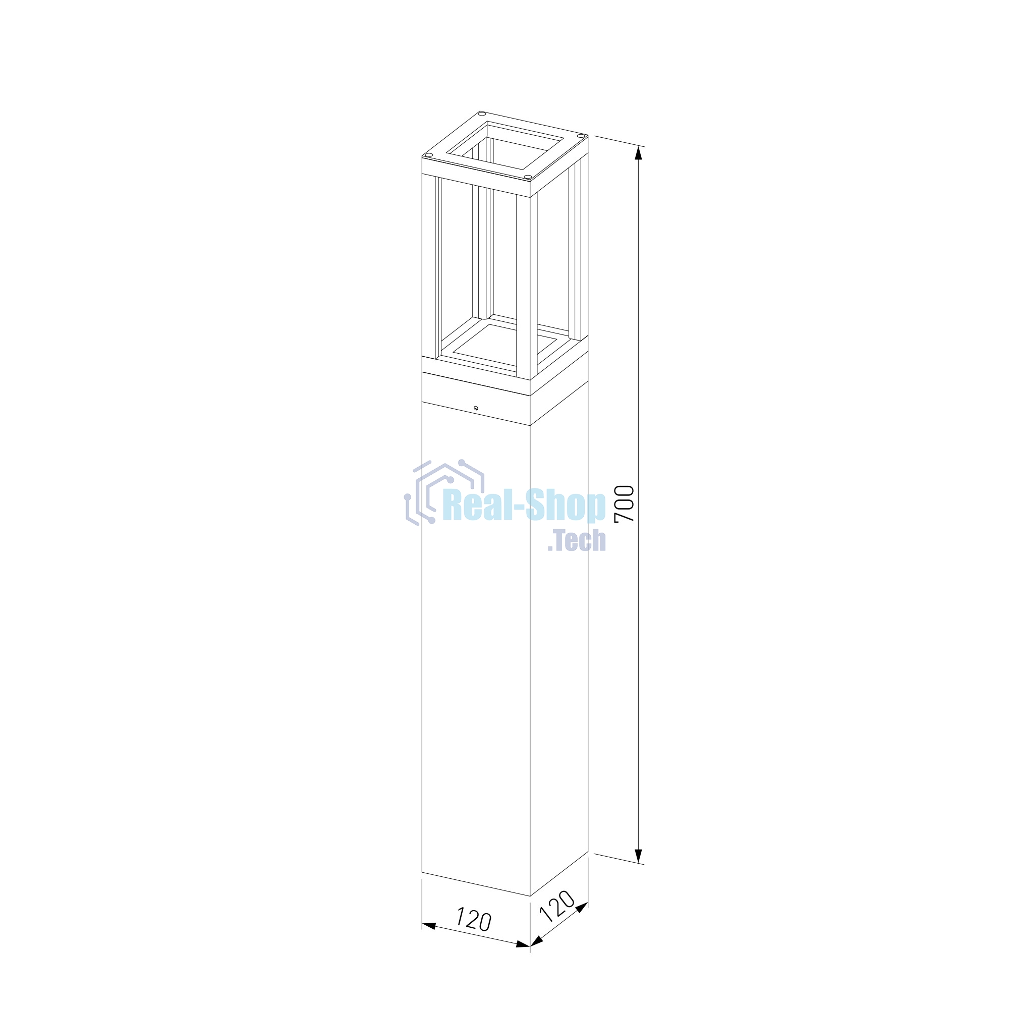 1529 TECHNO LED / Светильник садово-парковый чёрный