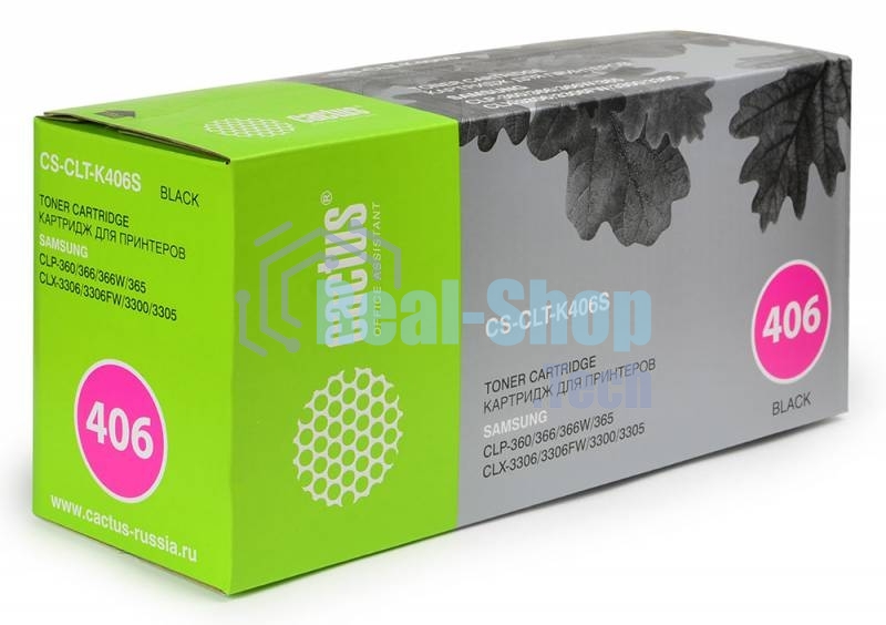 Картридж лазерный Cactus CS-CLT-K406S черный (1500 стр) для Samsung CLP-360/365/CLX-3300/3305