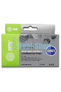 Картридж струйный Cactus CS-EPT0801 (T0801) черный (13 мл) для Epson Stylus PhotoP50/PX650/PX660/PX700/PX700W/PX710/PX710W/PX720/PX720WD/PX800/PX800FW/PX810/PX810FW/PX820/PX820FWD/R265/R285/R360/RX560/RX585/RX685