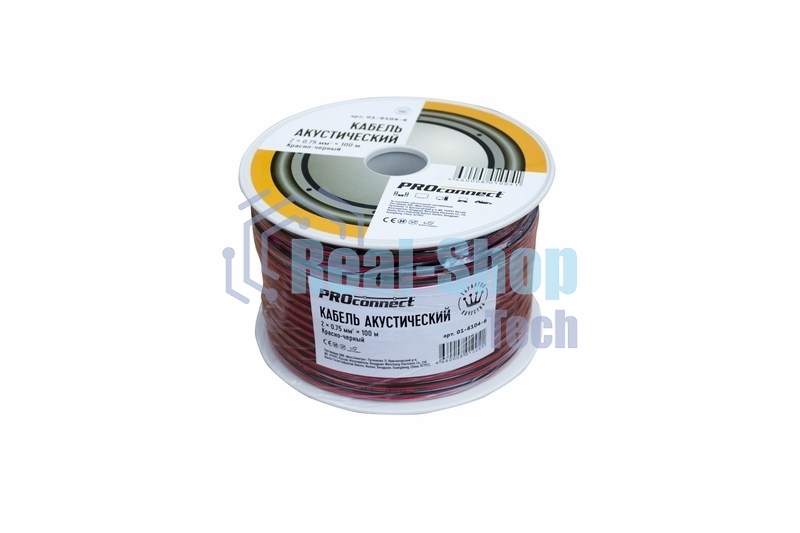 Кабель акустический PROconnect 2х0,75 мм², красно-черный, бухта 100 м
