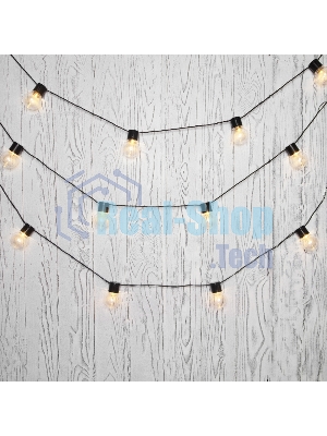 Лофт-гирлянда Neon-night светодиодная 5 м, черный ПВХ, 20 LED, теплое белое свечение