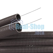 Труба гофрированная ПА d12 мм с протяж. сер. (уп. 50 м) ДКС PA611216F0