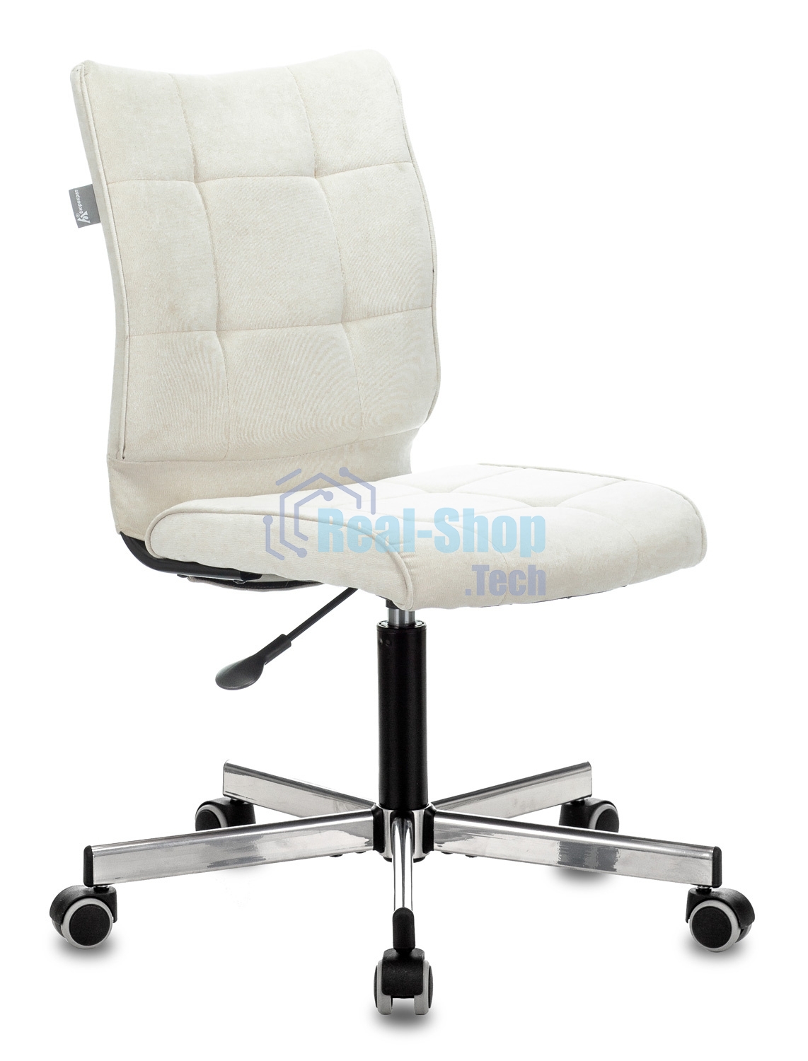 Кресло компьютерное Бюрократ CH-330M/VELV20 без подлокотников, молочный, крестовина металл