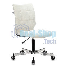 Кресло компьютерное Бюрократ CH-330M/VELV20 без подлокотников, молочный, крестовина металл