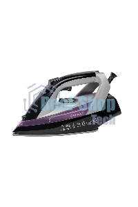 Утюг Galaxy Line GL 6128, фиолетовый с черным, паровой, 2200 Вт, постоянный пар 30 г/мин, паровой удар 140 г/мин, функции: самоочистка, антикапля, антинакипь, функция увлажнения, вертикальное отпаривание, защита от перегрева, индикатор нагрева, керамическ