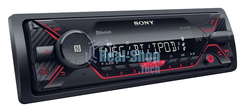 Автомагнитола Sony DSX-A410BT, 1 DIN, Bluetooth, USB Type-A, AUX, съёмная панель