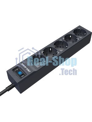 Сетевой фильтр Pilot sG-Max 5 outlets (GP), 15А/3.3 kVt, automatic circuit-breaker, 10 m, gfaphite