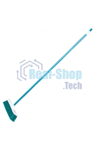 Щетка пластмассовая для подметания пола, 27 см, c черенком, 120 см, бирюз. щетина, Home Palisad