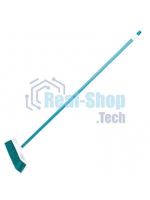 Щетка Home Palisad пластмассовая для подметания пола, 27 см, c черенком, 120 см, бирюз. щетина