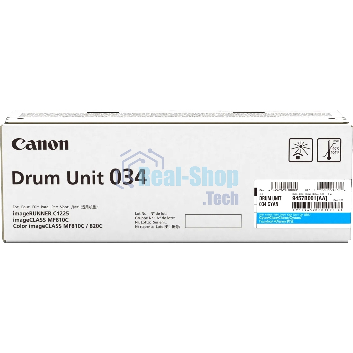 Фотобарабан Canon C-EXV034C cyan голубой, 34000 стр, для iR C1225/iF