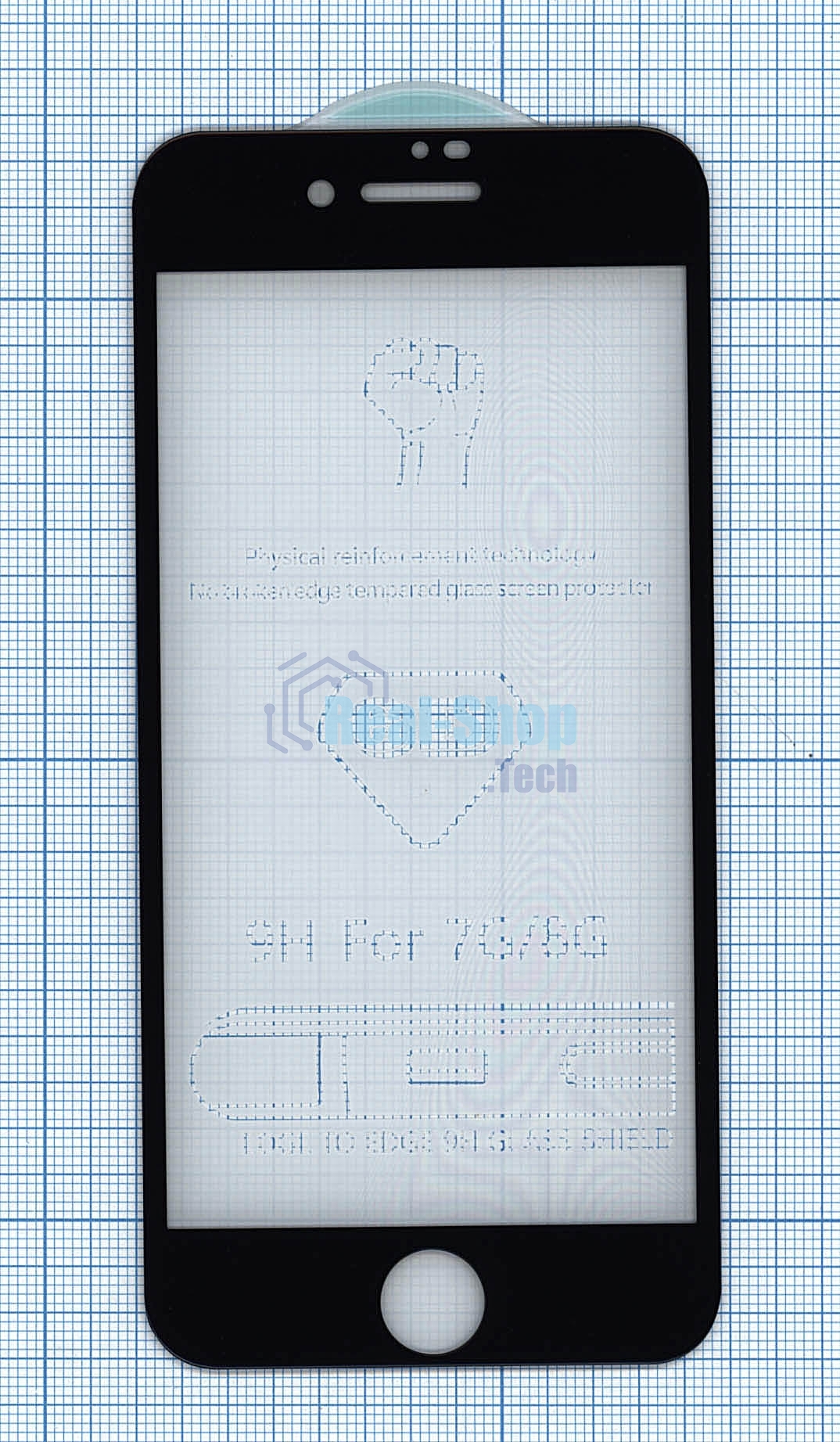 Защитное стекло 6D для Apple iPhone 7/8 черный