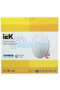 Светильник Iek LDPB0-1003-24-4000-K01 LED ДПБ 1003 24Вт IP20 4000K круг белый диаметр 380 мм, световой поток 1440 Лм