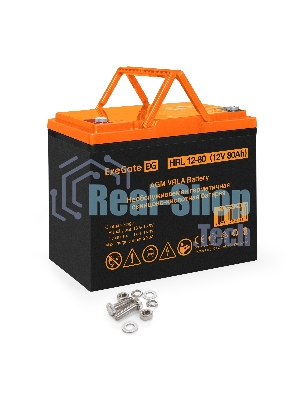 Аккумуляторная батарея ExeGate EX285654RUS HRL 12-80 (12V 80Ah, под болт М6)