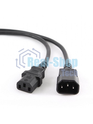 Кабель питания сист.блок-монитор Cablexpert PC-189-1-1.8M, 1.8м, C13-C14, 3x1кв.мм., черный, с заземлением