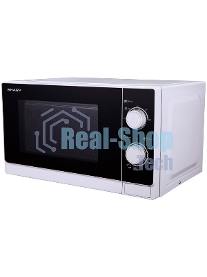 Микроволновая печь Sharp R2000RW белый, 20 л, 800 Вт, переключатели - поворотный механизм