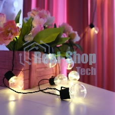 Лофт-гирлянда Neon-night светодиодная 5 м, черный ПВХ, 20 LED, теплое белое свечение