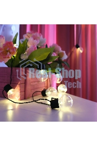 Лофт-гирлянда Neon-night светодиодная 5 м, черный ПВХ, 20 LED, теплое белое свечение