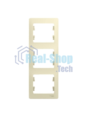 Рамка 3-м Glossa верт. беж. SchE GSL000207