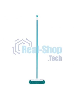 Щетка Home Palisad пластмассовая для подметания пола, 27 см, c черенком, 120 см, бирюз. щетина